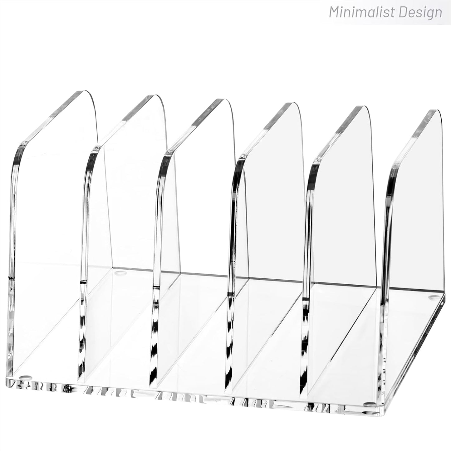 YUXUN Clear Acrylic Desktop File Sorter Organizer,Upright File Organizer, 3-Section Bookshelf for Home Office & Classroom