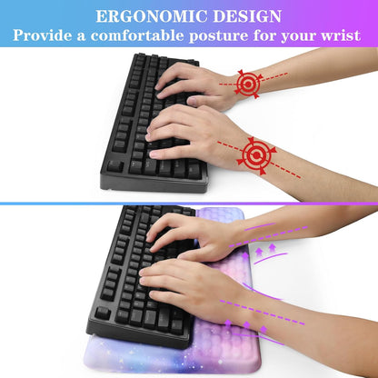 Computer Keyboard Stand with Wrist Rest, Ergonomic Tilted Keyboard Holder - Keyboard Riser with Wrist Pad - Keyboard Tray Support for Office Home - Black