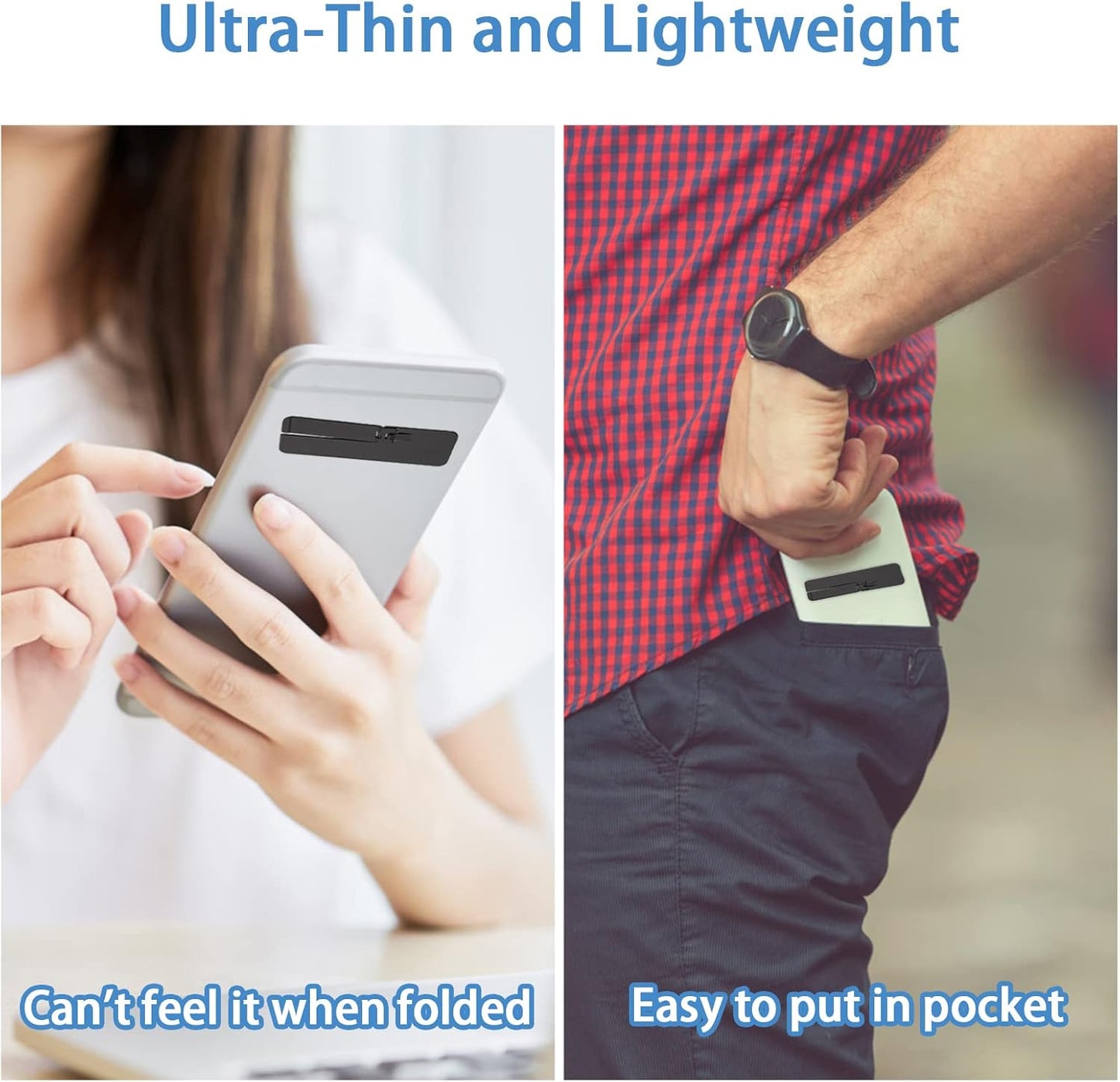 TIESOME 2 Pcs Ultra-Thin Invisible Kickstand, Adjustable Vertical and Horizontal Placement Stand, Metal Case Compatible With Any Cellphone