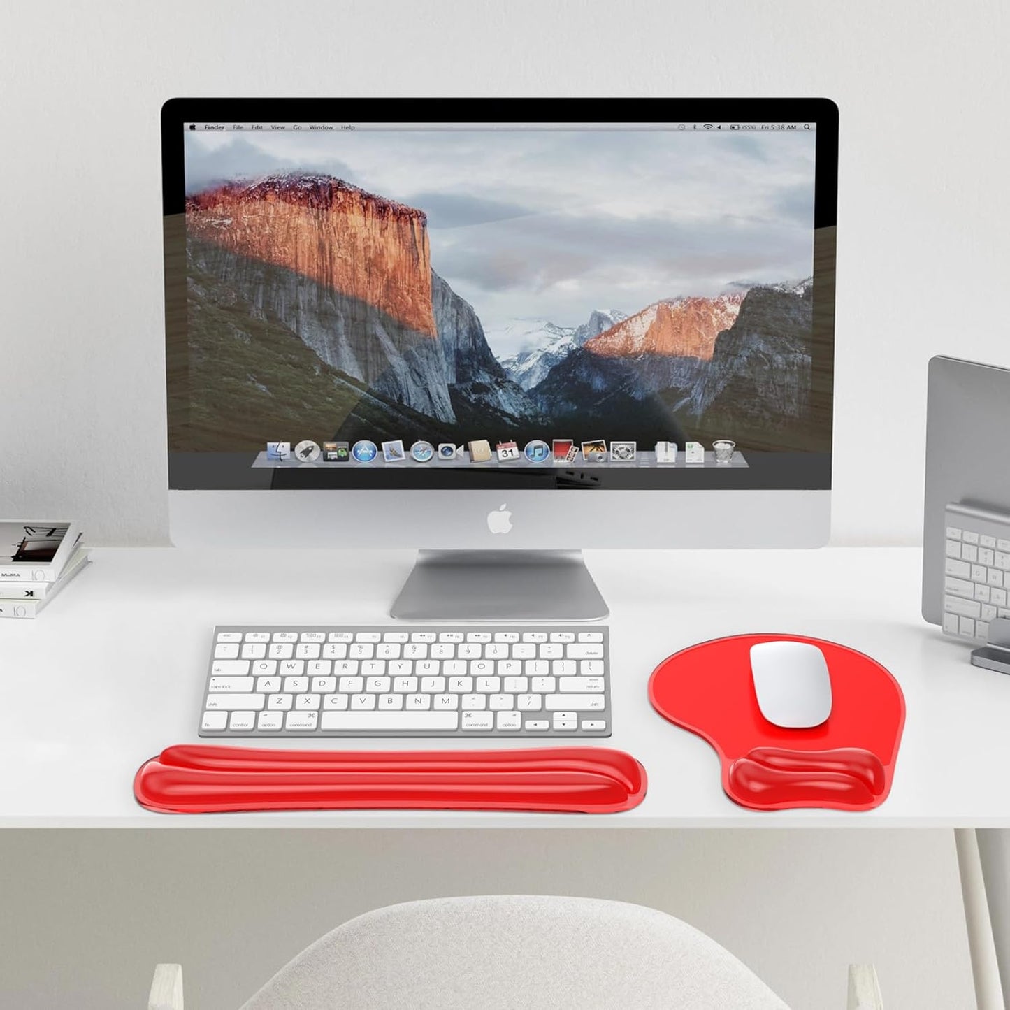 Gel Mouse pad & Keyboard Wrist Rest Set, Ergonomic Keyboard and Mousepad with Wrist Support, Keyboards Wrist Rest, Computer Keyboards Pad, Cooling Gel Blue