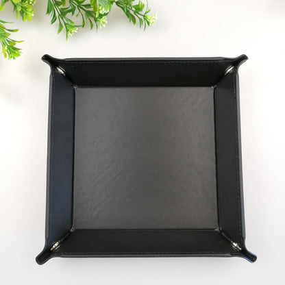 siduater Valet Tray Desktop Storage Organizer, Vegan Leather Catchall Bedside Vanity Tray Nightstand Caddy Holder for Remote Controller, Watch, Keys, Phone, Wallet, Sunglasses, Jewelry - Map