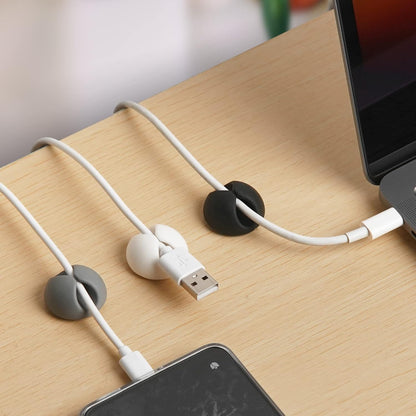 tifanso 6PCS Cable Clips Black - Adhesive Cord Cable Clips Holder Wire Organizer for Desk, Wire Holders for Cords, Nightstand, Home and Office