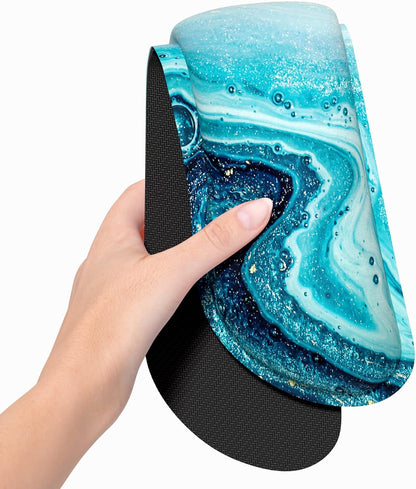 Dapesuom Enlarge Keyboard Wrist Rest, Memory Foam Wrist Cushion for Desk Mats Support, Cute Pain Relief Keyboard Mouse Pad Rests Set with Non-Slip Base for Gaming Laptop Office Computer, Green Leaf