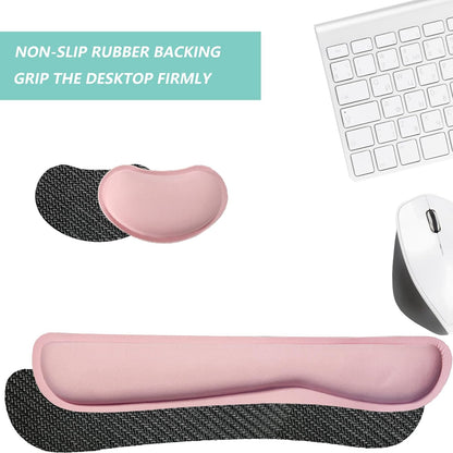 Keyboard Wrist Rest Mouse Wrist Support Set, Memory Foam Wrist Rest Pad for Computer Laptop Keyboard Mouse, Ergonomic Wrist Cushion Support for Typing Pain Relief, Gaming Home Office, Purple