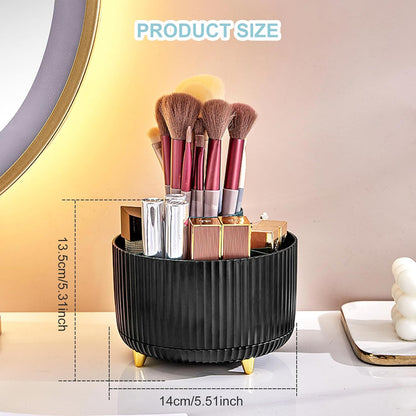 Cayxenful Pencil Holder For Desk,5 Slots 360°Degree Rotating Desk Organizers And Accessories,Desktop Storage Stationery Supplies Organizer, Cute Pencil Cup Pot For Office, School, Home (B-White)