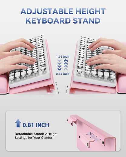 Laborio Computer Keyboard Stand for Desktop, 2-Level Height Adjustment Keyboard Wrist Rest, Non-Slip Key Board Riser Pad for Office, Gaming, and Home Desks