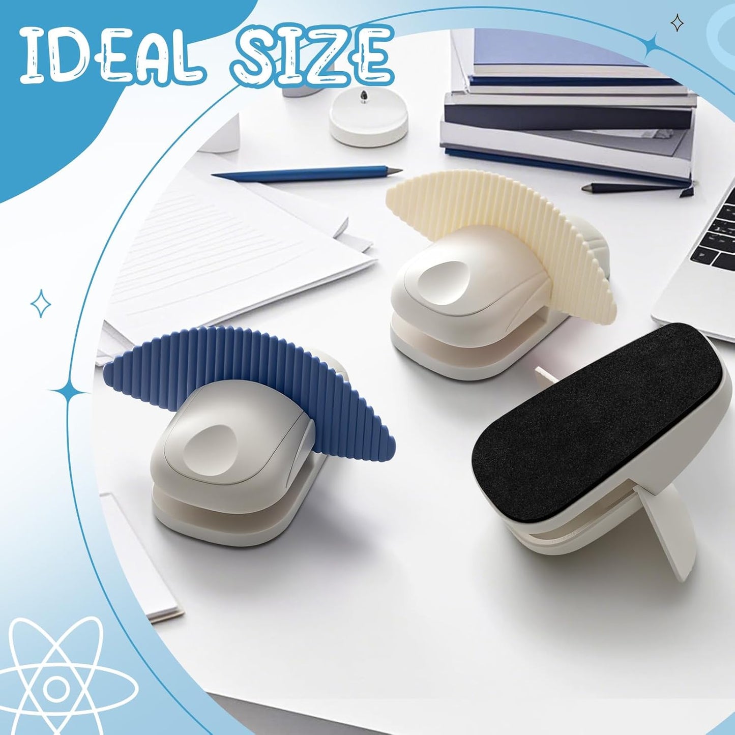 Faccito 3 Pcs Paper Holder Stand for Typing Non-Slip Mat Desktop Folder Document Holder with Anti-Slip Pads Portable Copy Stand Desktop Clamp for A4 Paper Office Reading (White,Blue,Red)
