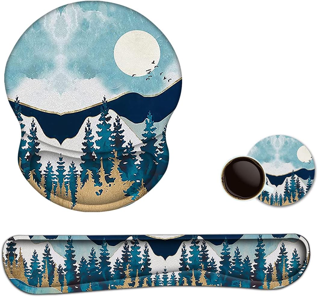 ArtSo Upgraded Wrist Rest Support for Mouse Pad & Keyboard, Ergonomic Gel Mousepad Non-Slip Rubber Base Home,Office Pain Relief, Easy Typing Cushion Neoprene, Soft Memory Foam, Purple Heart Butterfly
