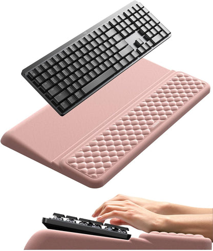 Vaydeer Wrist Rest with Keyboard Stand, Computer Wrist Support Pad, Ergonomic Keyboard Riser Holder Lifter Tray with Wrist Pad, Soft Memory Foam Desk Cushion, Palm Hand Typing for Office Home School
