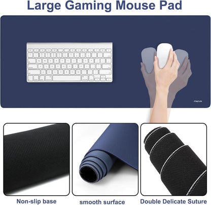 MOSISO Wrist Rest for Keyboard Mouse Pad Set, Large Gaming Deskpad&Circle Curved Mousepad&Keyboard Wrist Rest&Coaster, Ergonomic Non-Slip Mousepad&Easy Typing Pad with Silicone Lining, Apricot