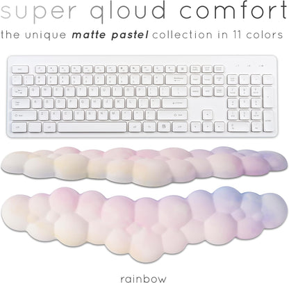 Cloud Keyboard Wrist Rest – Create-ables Qloud Cloud Wrist Rest for Computer Keyboard and Mouse, Ergonomic Memory Foam Wrist Pad with Non-Slip Base, Includes Cloud Mouse Pad – White