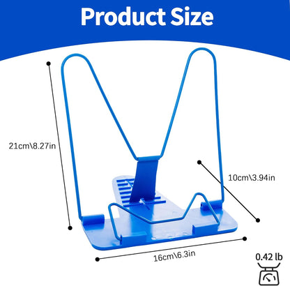 Metal Book Stand for Reading & Desk Use, Book Holder for Cookbooks, Textbooks, Flat Panel & Mobile Phone, Multi-Purpose Reading Stand for Students & Study (Blue)