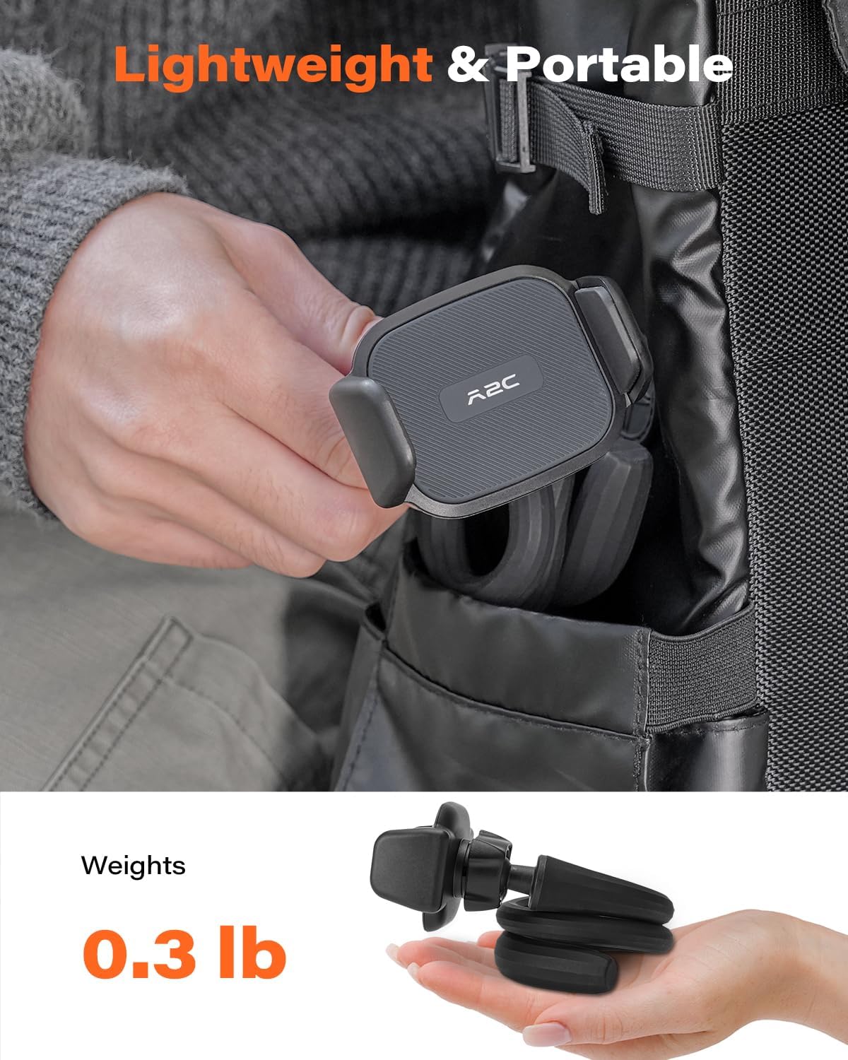 A2C Flexible Phone Holder for Treadmill, Peloton, Stroller, Shopping Cart, Desk, Portable Gooseneck 16.5” Long Arm Phone Mount for 4.7”-6.9" Smartphones