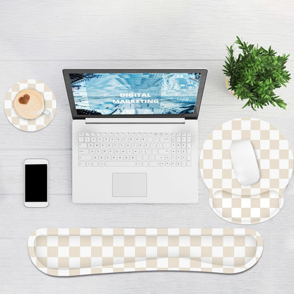 Ergonomic Mouse Pad with Wrist Rest and Keyboard Wrist Rest, Memory Foam Wrist Rest for Computer Keyboard, Easy Typing, Pain Relief, Mouse Pad Wrist Support for Gaming,Office, Laptop, Black Flower