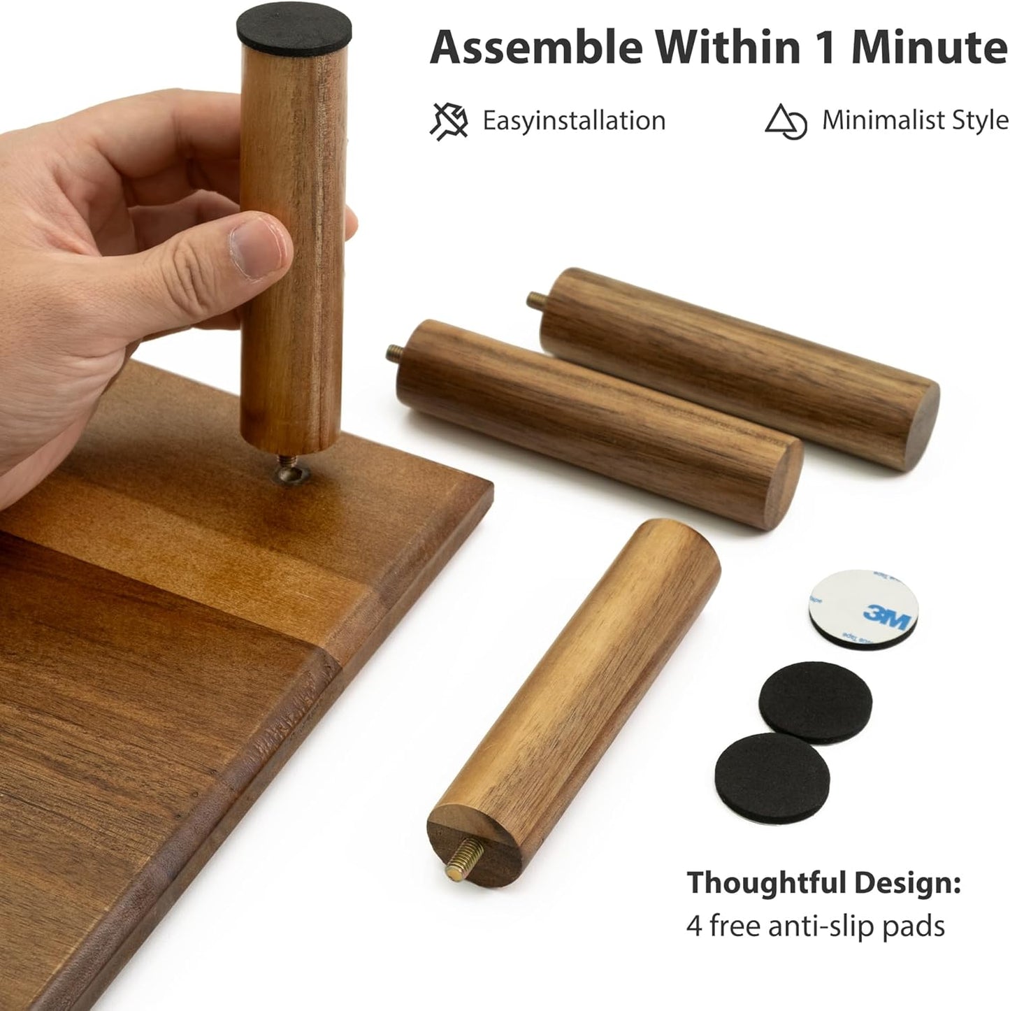 Bamboo Dual Monitor Shelf, Monitor Stand Riser with Underneath Storage for Desk Office Supplies, Supports Heavy TV up to 300 lbs, Natural