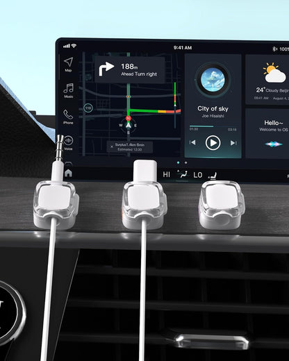 Magnetic Cable Clips, Adjustable Cord Holder Management, Adhesive Wire Keeper Organizer for Home Office Desk Phone PC Car Wall Desktop Nightstand Appliance (9-Pack Black Crystal)