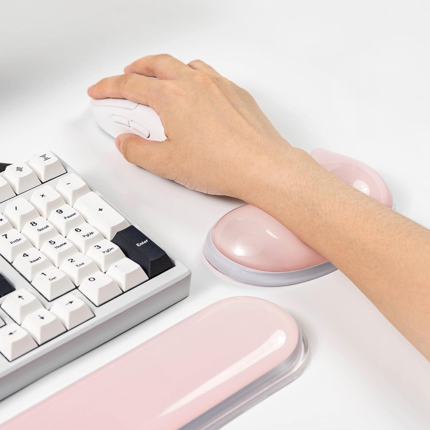 Gel Keyboard and Mouse Wrist Rest Set –Blue Purple Clear Wrist Rest for Computer Keyboard 60%/68%/75%, Comfort & Support for Typing and Gaming