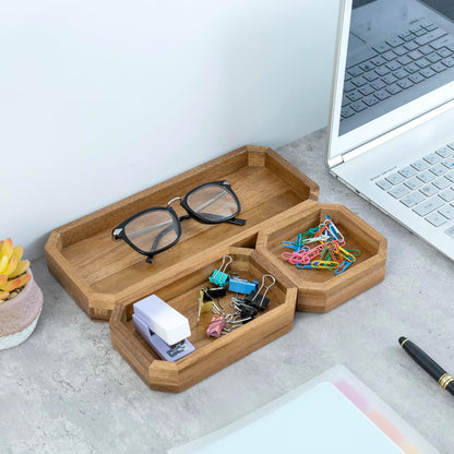 MyGift Distressed Brown Vintage Wood Paper Tray, Office Desktop Document, File Folder, Magazine Holder Tray