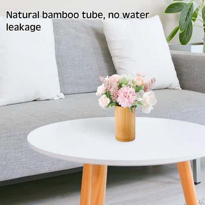 Zhehao 6 Pcs Bamboo Pen Holder Solid Wood Desk Pen Pencil Holder Stand Wooden Pencil Organizer for Desk Multi Purpose Use Cylindrical Cup Organizer for Home School Office Supplies