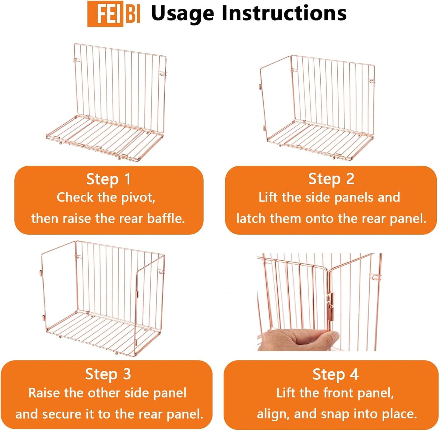 Hanging Rose Gold File Organizer, equipped with a 6-piece set of rose gold desktop accessories