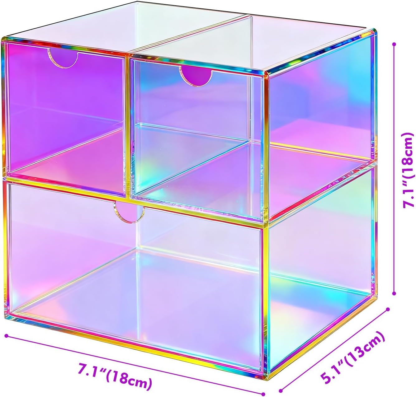 Gelite Desk Organizer with 3 Storage Drawers for Makeup Office Acrylic Desktop Drawer Organizer for Vanity Office Organization and Storage Box, Neon Pink