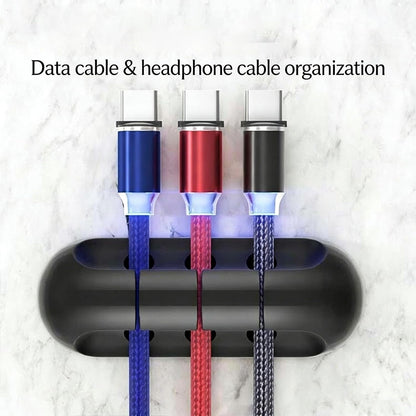 3 Pack Silicone Cable Organizer Clips, Adhesive Cord Holder for Desk, 3/5/7 Slot Cable Management Clips, Desktop Wire Organizer for Charging Cables, Headphones, Mouse, Office & Home