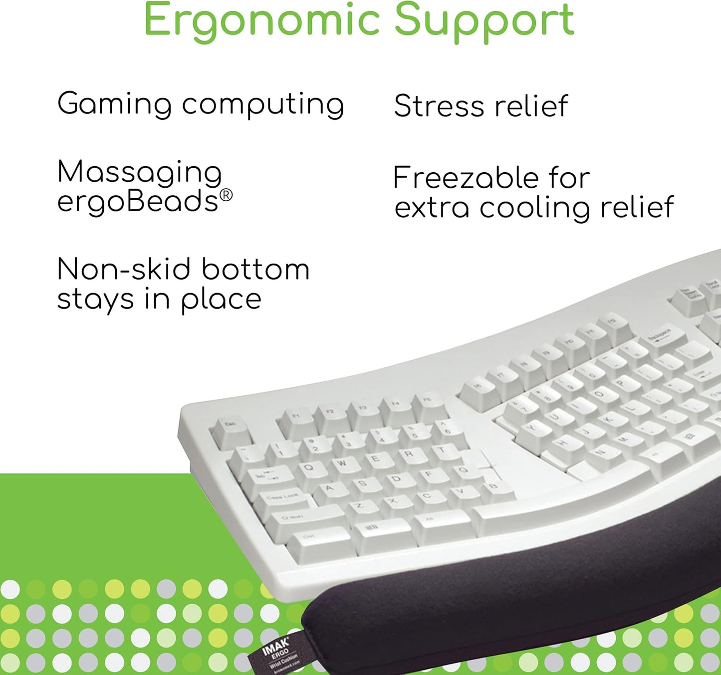 Brownmed - IMAK Ergo Wrist Cushion for Keyboard - Wrist Rest for Computer Keyboard - Comfortable Keyboard Wrist Pad - Ergonomic Wrist Support for Working, Gaming & More at Desk