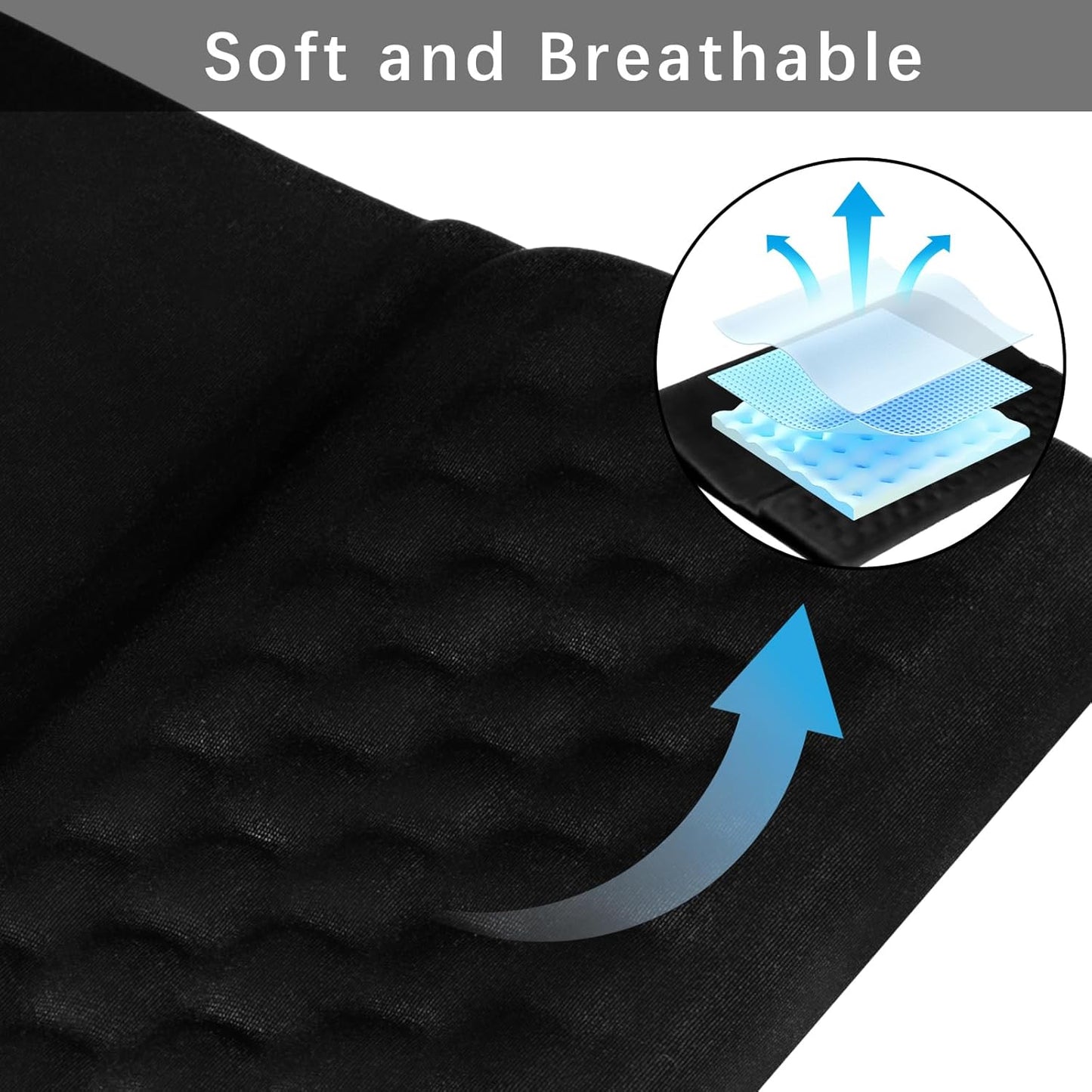 Keyboard Wrist Rest -Ergonomic Keyboard Stand with Wrist Rest- with Carpal Tunnel Pain Relief Massage Bumps and Full Memory Gel Design - Ideal Frequent Computer (Black)
