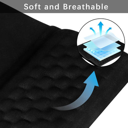 Keyboard Wrist Rest -Ergonomic Keyboard Stand with Wrist Rest- with Carpal Tunnel Pain Relief Massage Bumps and Full Memory Gel Design - Ideal Frequent Computer (Black)