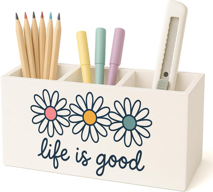 Boho Floral Mental Health Pen Holder for Desk, Special Education Classroom Must Haves, Inspirational Autism ADHD Awareness Pencil Holder for Classroom Therapy Office