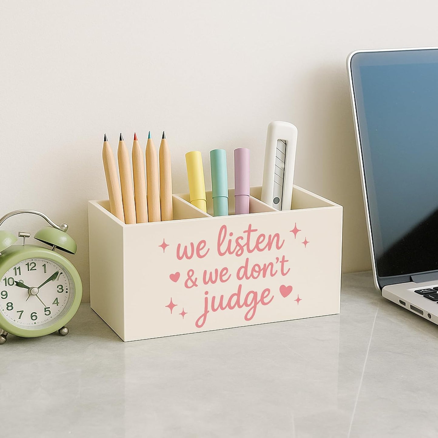 Boho Floral Mental Health Pen Holder for Desk, Special Education Classroom Must Haves, Inspirational Autism ADHD Awareness Pencil Holder for Classroom Therapy Office