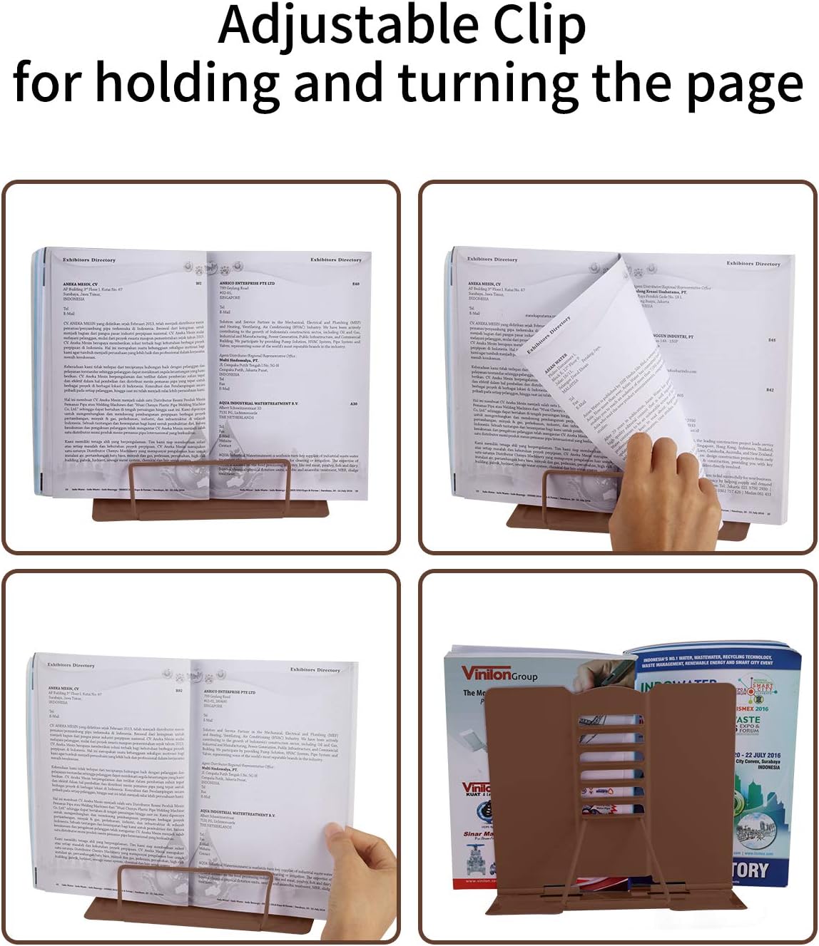 MSDADA Desk Book Stand Metal Reading Rest Book Holder Adjustable Cookbook Documents Holder for Recipes Textbooks Tablet Music Books, Mom Gifts, Gifts for Grandma Mom Mothers Day(Light Purple)