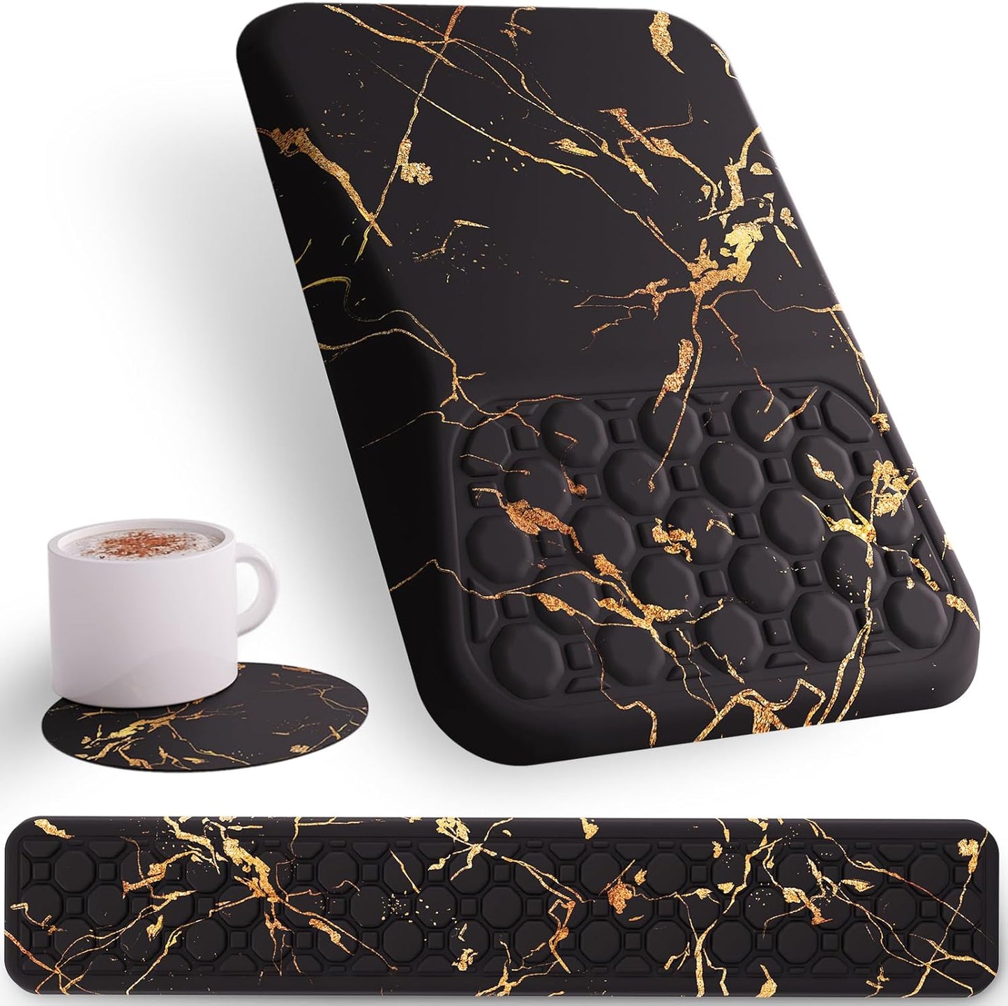 Ospelelf Mouse Pad with Wrist Rest and Keyboard Wrist Rest, Ergonomic Wrist Rest for Computer, Office, Gaming, Pink