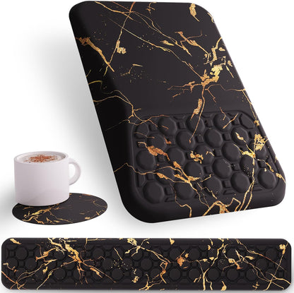 Ospelelf Mouse Pad with Wrist Rest and Keyboard Wrist Rest, Ergonomic Wrist Rest for Computer, Office, Gaming, Pink