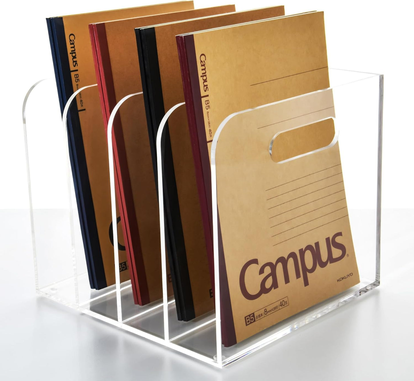 Magazine Holder - Acrylic File Holder and Desk Organizer, Clear Bookend File Sorter, Acrylic Book Organizer and Storage Box for Documents, Magazine Holder Rack for Classroom, Home, and Office