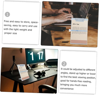 Adjustable Document Holder Stand for Reading and Typing Lightweight Paper Holder with Ruler for Books Magazines and Documents Portable Design for Home School and Office Use
