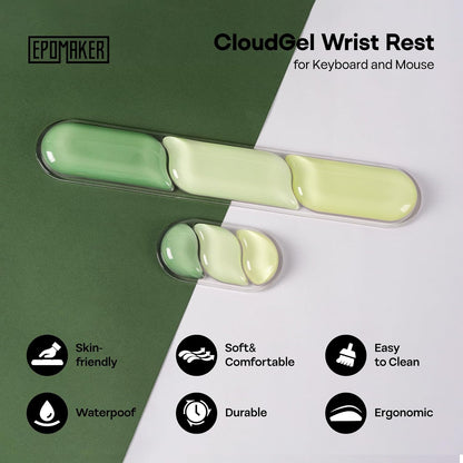 EPOMAKER CloudGel Wrist Rest for Keyboard and Mouse, 2 Pieces Silicone Wrist Support, Anti-Slip Rubber Bottom, Ergonomic Design, Suitable for Office/Computer/Laptop/Gaming (Pink)
