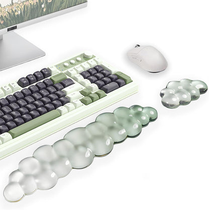 Gel Wrist Rest for Keyboard and Mouse Square Blue Plaid Clear Keyboard Wrist Rest Transparent Ergonomic Cute Checkered Mouse Wrist Pad Silicone Non-Slip Support for Computer Laptop Gaming Home Office
