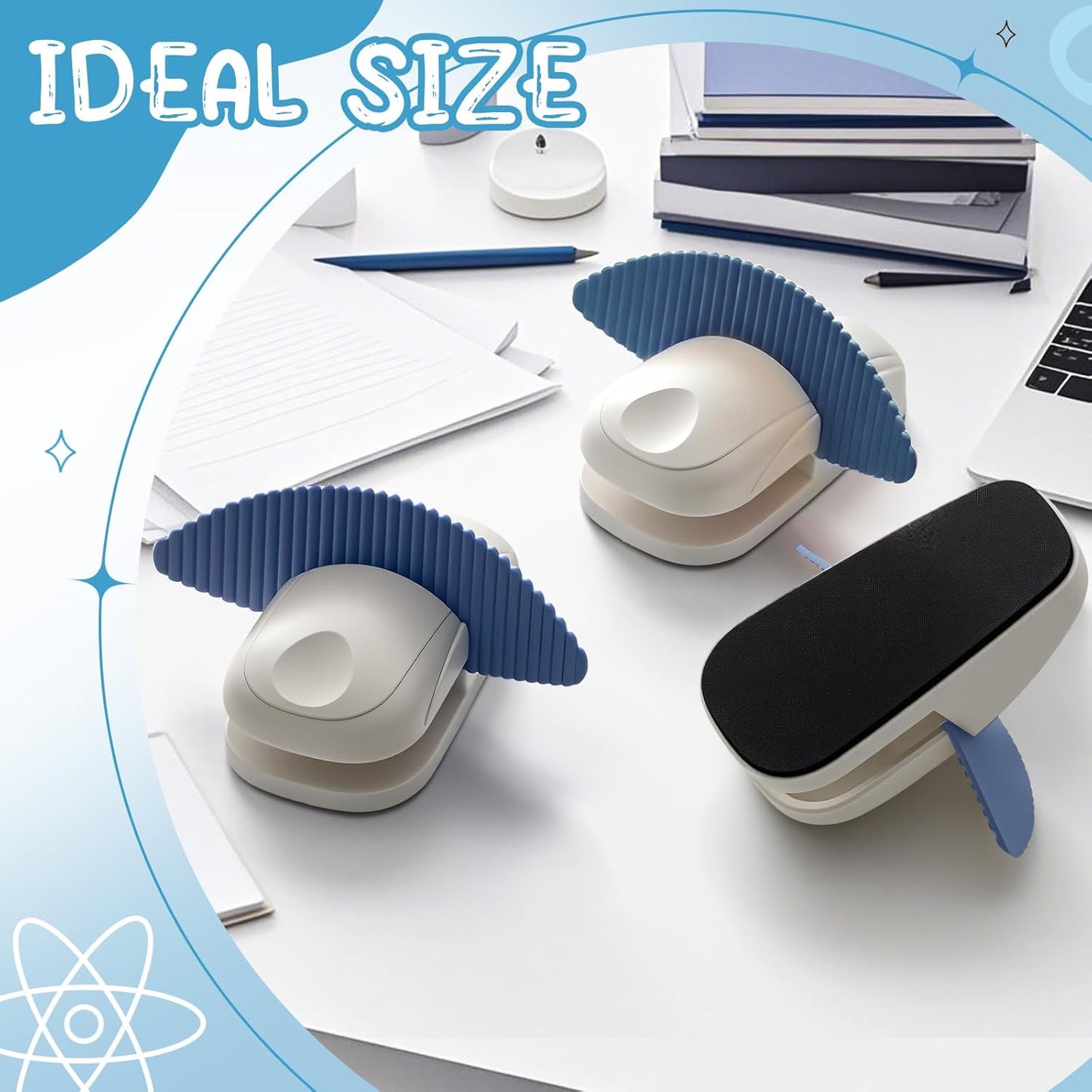 Faccito 3 Pcs Paper Holder Stand for Typing Non-Slip Mat Desktop Folder Document Holder with Anti-Slip Pads Portable Copy Stand Desktop Clamp for A4 Paper Office Reading (White,Blue,Red)
