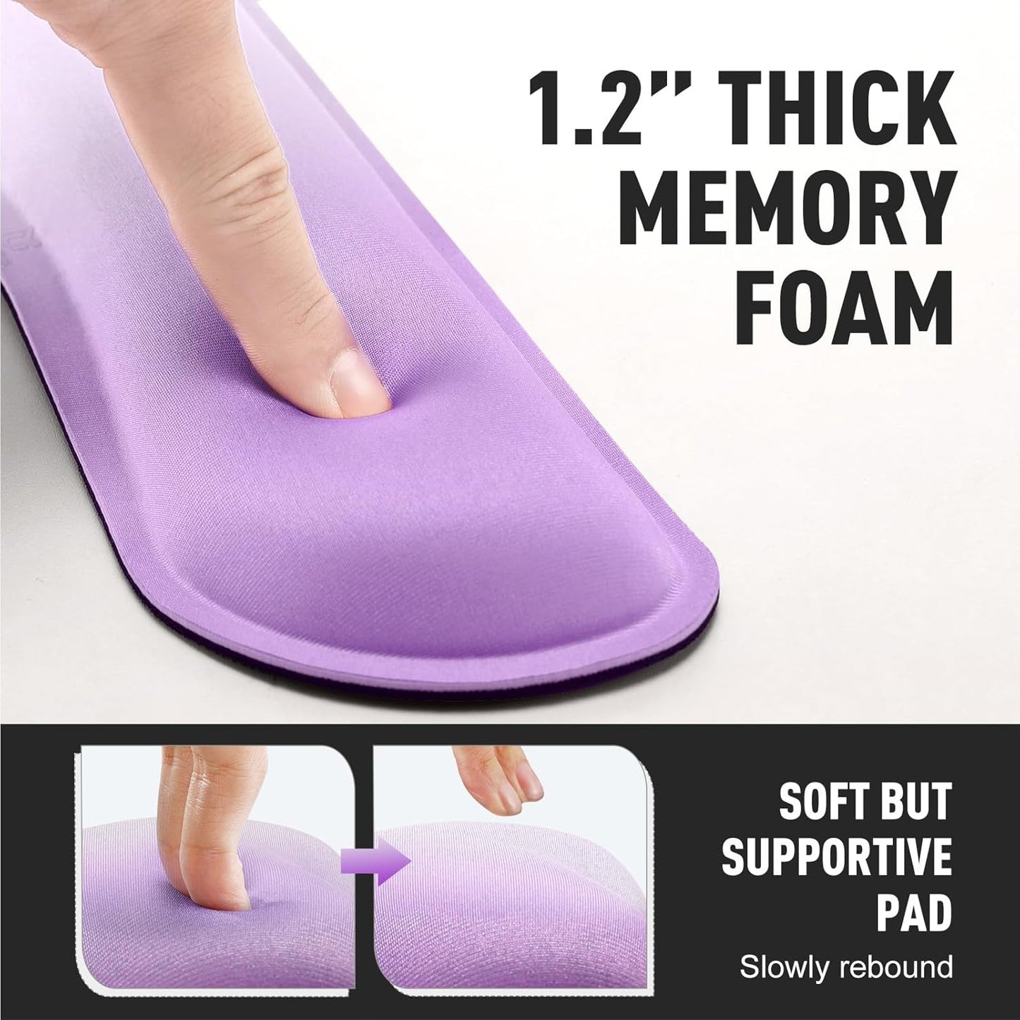Gimars Upgrade Enlarge Silky and Superfine Fabric Gel Memory Foam Keyboard Wrist Rest Set, Ergonomic Keyboard Mouse Wrist Support for Typing Pain Relief, Comfort for Office, Gaming, Computer