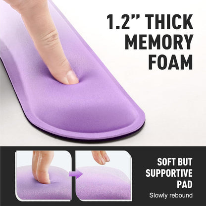 Gimars Upgrade Enlarge Silky and Superfine Fabric Gel Memory Foam Keyboard Wrist Rest Set, Ergonomic Keyboard Mouse Wrist Support for Typing Pain Relief, Comfort for Office, Gaming, Computer