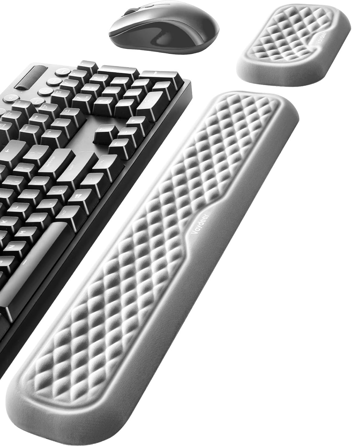 Vaydeer Wrist Rest for Keyboard and Mouse, Computer Ergonomic Wrist Support Pad, Soft Memory Foam Arm Cushion for Desk, Palm Hand Office Laptop Typing