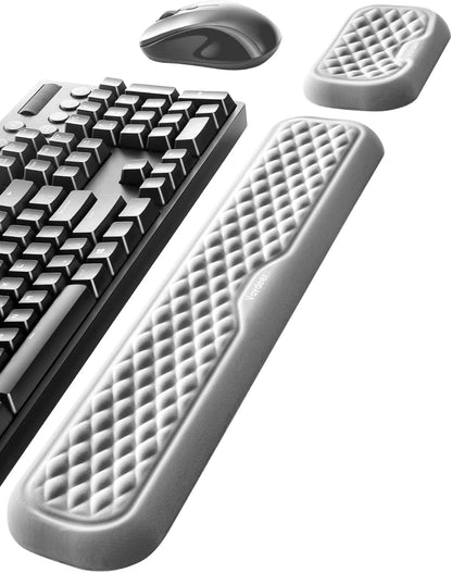 Vaydeer Wrist Rest for Keyboard and Mouse, Computer Ergonomic Wrist Support Pad, Soft Memory Foam Arm Cushion for Desk, Palm Hand Office Laptop Typing