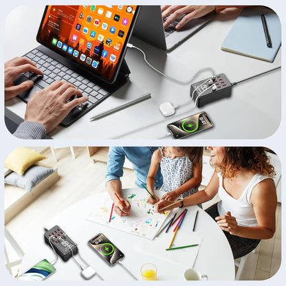 50W 12-Port USB Charging Station for Multiple Devices-Portable USB Charging Hub Compatible with iPhone, Android, Tablet, AirPods & More-Compact Charger Block for Home, Office & Entrepreneur.