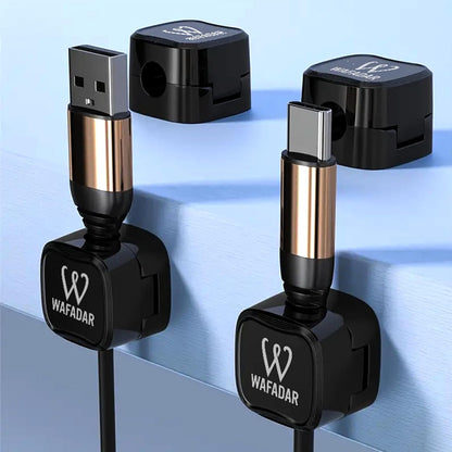 6 Pcs Magnetic Cable Clips, Office Desk Accessories, Cord Organizer Holder, Cable Management Holder, Phone Charger Cord, Wire Clips, Magnetic Cord Organizer, Adhesive Cable Holder