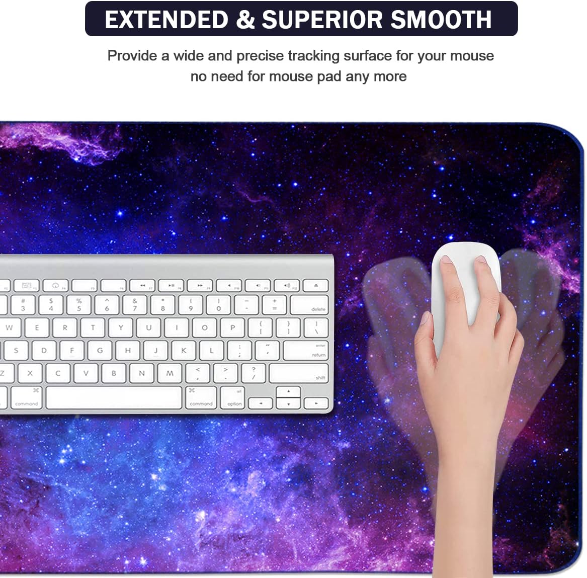 4-in-1 Large Mouse Pad, Keyboard Wrist Rest Pad & Wrist Support Mousepad Set, Extended Desk Pad Waterproof Desk Mat for Home Office Study Game