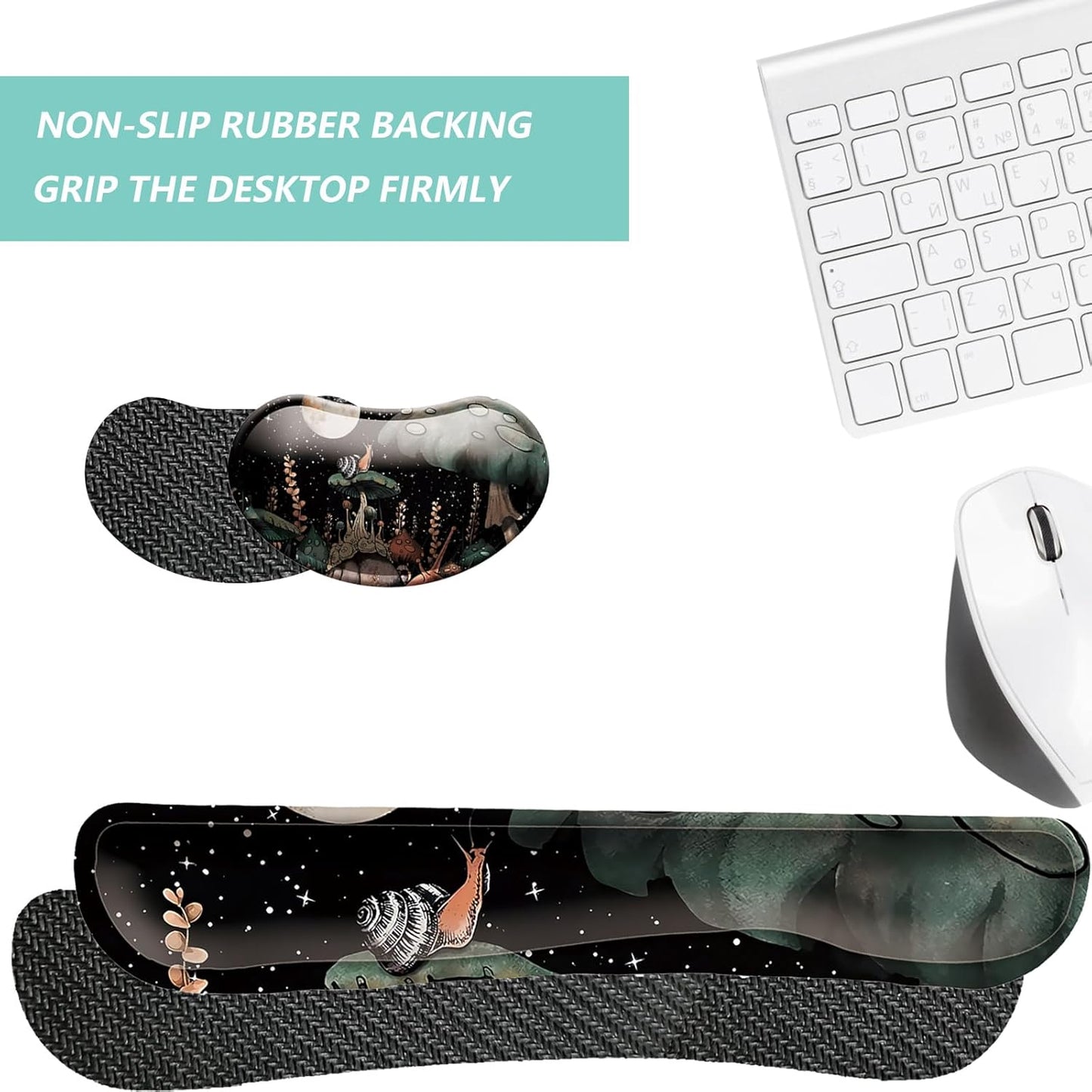 Keyboard Wrist Rest Mouse Wrist Support Set, Memory Foam Wrist Rest Pad for Computer Laptop Keyboard Mouse, Ergonomic Wrist Cushion Support for Typing Pain Relief, Gaming Home Office, Purple