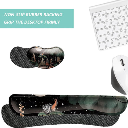 Keyboard Wrist Rest Mouse Wrist Support Set, Memory Foam Wrist Rest Pad for Computer Laptop Keyboard Mouse, Ergonomic Wrist Cushion Support for Typing Pain Relief, Gaming Home Office, Purple