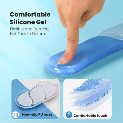 TECKNET Clear Gel Wrist Rest for Computer Keyboard, Ergonomic Gel Keyboard Wrist Rest Set for Typing Pain Relief, Comfortable Silicone Wrist Support Pad for Office/Computer/Laptop/Gaming, Transparent