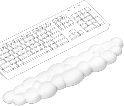 Cloud Wrist Rest Keyboard – Memory Foam with PU Leather Wrist Support for Computer Keyboards, Ergonomically Designed for Typing Comfort and Pain Relief